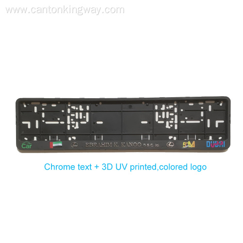 Customizable plastic license plate frame